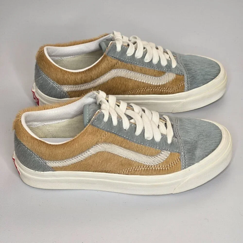 Vans Old Skool 36 DX Anaheim Factory Gray Pony Sneaker Women Sz 7 Mens Sz 5.5